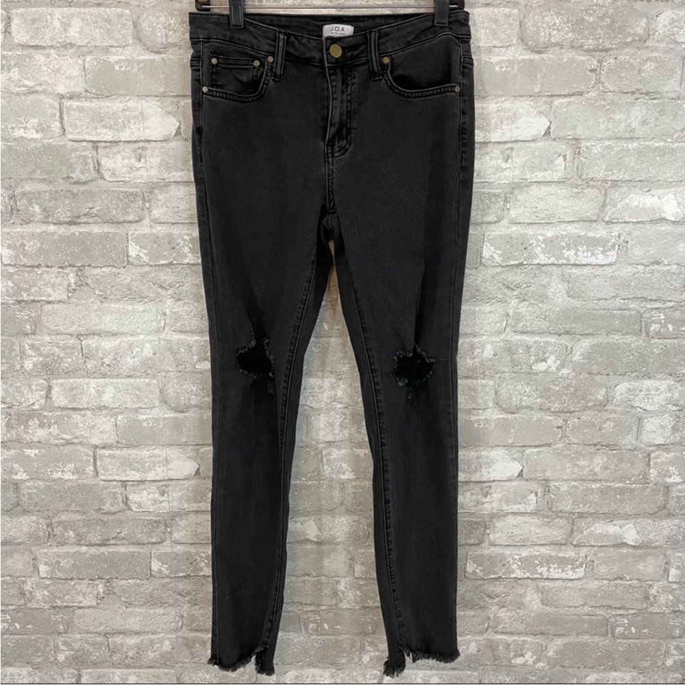 J.O.A. Black Skinny Distressed Jeans